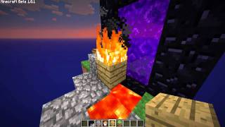 Minecraft Skyblock v21  quotHow to Create a Nether Portalquot [upl. by Tedric]