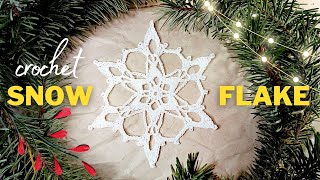 Crochet Easy Snowflake Ornament  StepbyStep How To [upl. by Anerres]