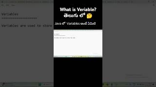 What is Variable in Java Telugu [upl. by Lleunamme429]