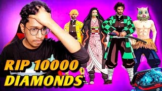 RIP 10000 Diamonds 🥺 Freefire New Demon Slayer Event Spin ചെയ്തു  Akshay Akz [upl. by Kerman]