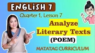 Analyzing Literary Texts  POEM  ENGLISH 7  MATATAG Curriculum VIDEO LESSON  QUARTER 1 LESSON 7 [upl. by Buchanan]