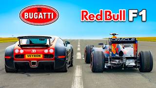 Bugatti Veyron v Red Bull F1 car DRAG RACE [upl. by Ruphina]