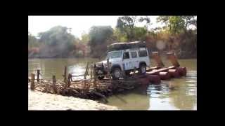 Crossing North Luangwa Pontoon in Zambia [upl. by Senecal]