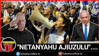 KIMENUKA ISRAEL Raia waandamana wakimtaka NETANYAHU ajiuzulu baada ya Kumtumbua YOAV GALLANT [upl. by Carena]