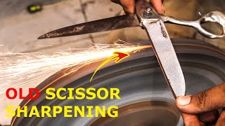 how to sharpen scissors with grinder [upl. by Latonia574]