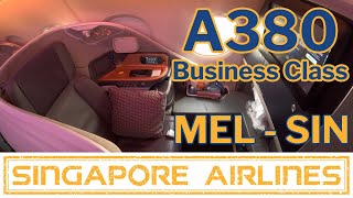 Singapore Airlines A380 Business Class  MELSIN review [upl. by Layla]