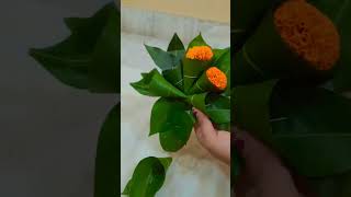 Mango leaf decoration ideas for pujamango leaf decoration youtubeshorts [upl. by Yevrah113]