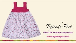 Vestido con pechera en ganchillo tunecino para niñas de 6 a 10 años [upl. by Charil]