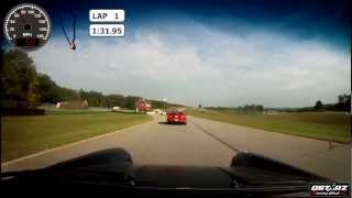 Boss 302 playing with Corvettes Ferraris amp Porsches at VIR with onscreen data [upl. by Olivette816]