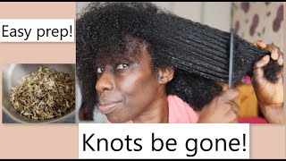 BEST DIY NATURAL HAIR DETANGLER EVER YOU WONT BELIEVE THE SLIP marshmallowroot naturalhair [upl. by Akciret]