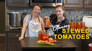 Stewed Tomatoes Canning Recipe Canning for Beginners Large Batch [upl. by Attegroeg72]