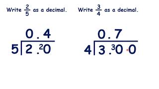 Convert between fractions and decimals by dividing fractions [upl. by Mavra859]