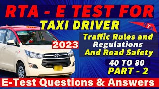 2024 RTA E Test for Taxi Drivers  e test Part 2  rta e test [upl. by Netsua]