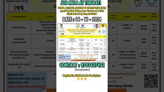 JOB MELA AT TIRUPATI jobalert2024 apjobsupdates apssdc jobmela tirupati vizag apjobs2024 [upl. by Reyam]