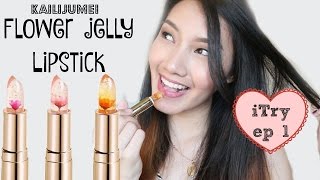 iTry 1 Kailijumei Flower Jelly Lipstick Bahasa Indonesia  iviy [upl. by Ardnalahs]