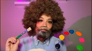 ASMR Bob Ross Paints You with Edible Paint 🎨 [upl. by Haonam]