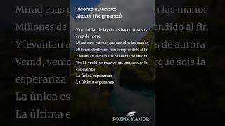 Vicente Huidobro Altazor Fragmento Poema [upl. by Alegnatal91]