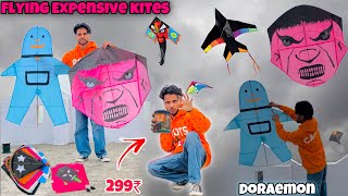 Flying Most Expensive kites😍  Hulk Or Doraemon😱  Desi Patangbaazi🪁  Kite Vlog 2023🔥 [upl. by Animsay]