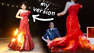 I made Katniss’s Fire Dress and actually lit it on fire [upl. by Eittocs687]