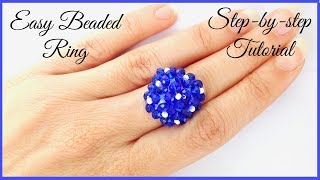 Netted Crystals Ring  Tutorial [upl. by Mcmaster]