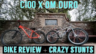 C100 x OMduro bike review  crazy fails🔥🤟🏽 [upl. by Ardnekat]