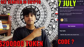 Tapswap Get started in crypto code  7 july  Tapswap Today code  memes and cryptocurrencies [upl. by Occor]