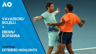 BolelliVavassori v BopannaEbden Extended Highlights  Australian Open 2024 Final [upl. by Akcinat]