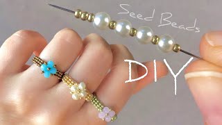 Easy Beaded Rings Tutorial How to Make a Seed Bead Ring [upl. by Ednutabab669]