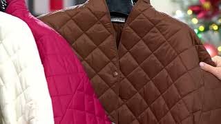 Joan Rivers Quilted 34Sleeve Button Back Detailed Jacket on QVC [upl. by Allets]