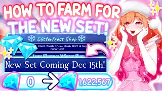 How To Farm Diamonds Quick For NEW GLITTERFROST SET Coming In 1 WEEK 👑Royale High Updates ROBLOX [upl. by Home379]