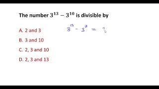 The number 313  310 is divisible by [upl. by Arriek]