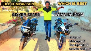 Yamaha R15 vs gixxer sf 150  gixer sf 150 vs r15 v4 comparison  Which Is Best  Charlie The Rider [upl. by Kcirevam]