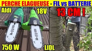 elagueuse sur perche lidl florabest 18v versus aldi garden feelings electrique 750w [upl. by Erb]