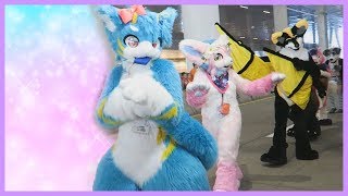 Anthrocon 2018  Fursuit parade Front Row view [upl. by Tanny]