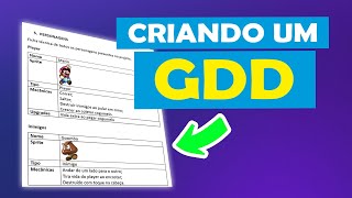 COMO CRIAR UM GDD GAME DESIGN DOCUMENT COM MODELO PARA DOWNLOAD  2021 [upl. by Placia]