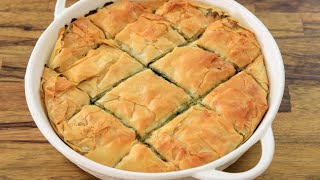 Greek Spinach Pie Recipe Spanakopita [upl. by Anemix758]