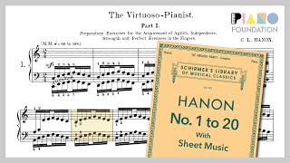 Hanon  The Virtuoso Pianist Complete Part 1  Exercises 1 to 20 [upl. by Tran555]