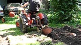 garden tractor plowing with chicken oppertunists [upl. by Latyrc]