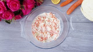 1 min Coleslaw Recipe Super easy  Simply Cooking [upl. by Klaus406]