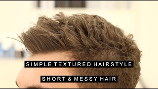 Simple Textured Hairstyle  Messy Short Hair for Men  Layered and Volume [upl. by Darom]