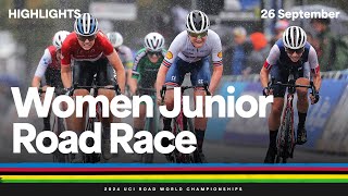 Women Junior Road Race highlights  2024 UCI Road World Championships [upl. by Snider]