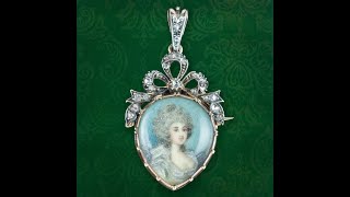 Antique Georgian Diamond Miniature Portrait Pendant With Heart Box [upl. by Alayne]