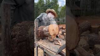 Wood splitting process Goodtools and machinery make work easy [upl. by Jedthus]