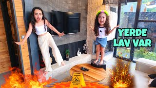 YERDE LAV VAR  ESMA ve ASYA THE FLOOR İS LAVA CHALLENGE [upl. by Jacobsen917]