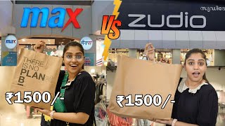 Spend 😰Rs1500 at Zudio Vs Rs1500 at Max 😱 Shopping Challenge [upl. by Simah]