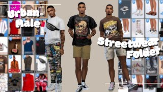 The BEST Sims 4 FREE Male CC Folder 🤩🔥 Urban Summer Streetwear Lookbook ✨  CC Links [upl. by Akiemahs]