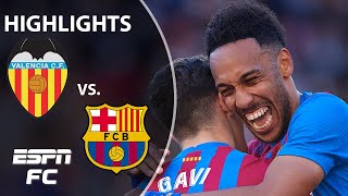 Barcelona THRASHES Valencia as PierreEmerick Aubameyang scores three  LaLiga Highlights  ESPN FC [upl. by Idnahs]