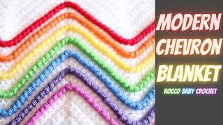 modern crochet chevron baby blanket  Love Rocs Rainbow Baby Blanket  Crochet rainbow blanket [upl. by Thain217]