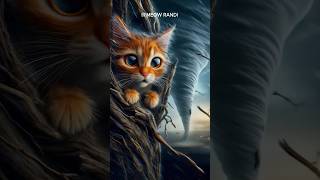 A Kitten Escape Tornado in Grass Field  Meow Randi shorts short sadcat cutecat funnycat [upl. by Pincus]