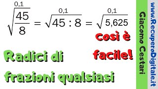 13 radice quadrata di una frazione generica [upl. by Kalam]